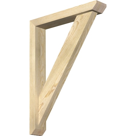 Ekena Millwork Traditional Slat Rough Sawn Bracket w/ Offset Brace, Douglas Fir, 4"W x 22"D x 30"H BKT0402X22X30TRA06RDF